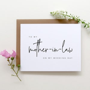 To My Mother In Law Wedding Card. To My Parents On My Wedding Day Card. Wedding Card. Mother Of The Groom. Mother Of The Bride. Card Wedding