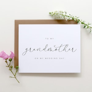 To My Grandmother On My Wedding Day Card. Grandma Wedding Day Card. Grandparents Wedding Day Card. Grandmother Wedding Card. Wedding Cards.