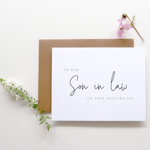 To Our Son In Law On Your Wedding Day. Son In Law Wedding Day Card. Card For Son In Law . Wedding Day Cards. Wedding Card. Card Wedding.