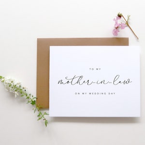 To My Mother In Law Wedding Card. To My Parents On My Wedding Day Card. Wedding Card. Mother Of The Groom. Mother Of The Bride. Card Wedding