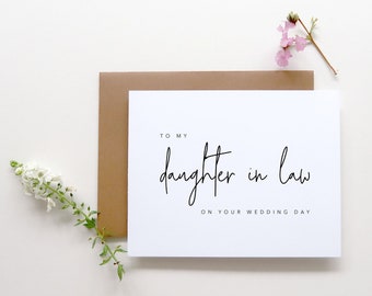 To My Daughter in Law on Your Wedding Day. Daughter In Law Wedding Day Card. Card To Bride Wedding Day. Wedding Day Cards. Wedding Card.