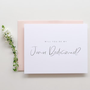 Will You Be My Junior Bridesmaid Card. Junior Bridesmaid Proposal Card. Wedding Bridesmaid Card. Wedding Cards. Card For Junior Bridesmaid.