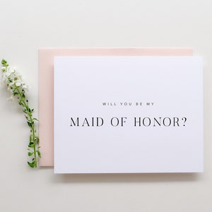 Will You Be My Maid of Honor Proposal Card: Bridal Party Invitation