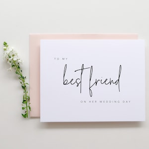 To My Best Friend On Her Wedding Day Card - Best Friend Wedding Card - To My Best Friend Card - Wedding Day Card - Bridesmaid Card - Cards