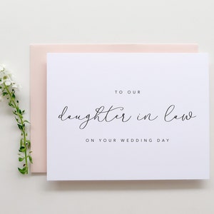 To Our Daughter in Law on Your Wedding Day. Daughter In Law Wedding Day Card. Card To Bride Wedding Day. Wedding Day Cards. Wedding Card.