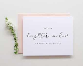 To Our Daughter in Law on Your Wedding Day. Daughter In Law Wedding Day Card. Card To Bride Wedding Day. Wedding Day Cards. Wedding Card.