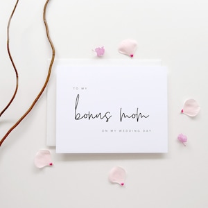 To My Bonus Mom On My Wedding Day. To My Bonus Mom Card. Mom Card. Bonus Mom Wedding Card. Wedding Card. Wedding Day Cards. Card For Wedding