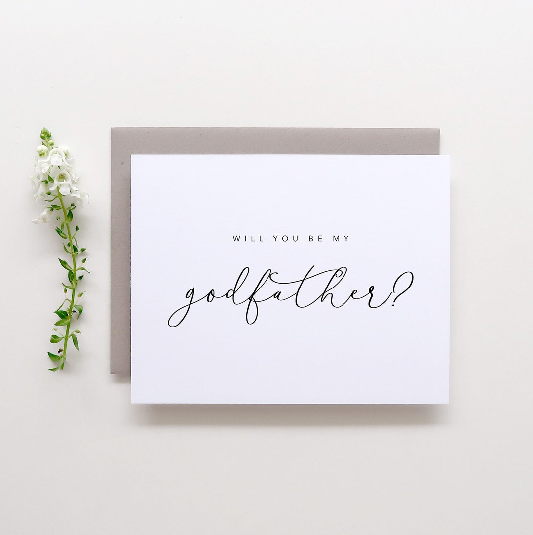 Will You Be My Godfather Card. Godfather Proposal Card. Card for