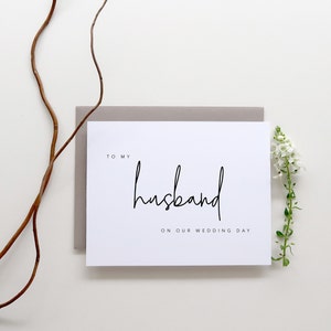 To My Husband On Our Wedding Day. Card For Husband. To My Husband Card. Wedding Day Card. Wedding Cards. Card To Groom. To My Hubby Card.