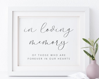In Loving Memory Sign. Memory Table Sign. Memorial Printable. Memory Table Sign. Wedding Memorial Sign. Wish You Were Here. Wedding Signs.