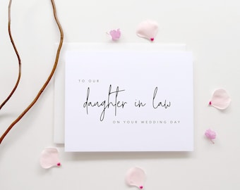 To Our Daughter in Law on Your Wedding Day. Daughter In Law Wedding Day Card. Card To Bride Wedding Day. Wedding Day Cards. Wedding Card.