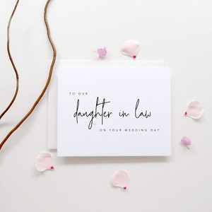 To Our Daughter in Law on Your Wedding Day. Daughter In Law Wedding Day Card. Card To Bride Wedding Day. Wedding Day Cards. Wedding Card.
