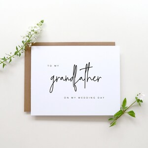 To My Grandfather On My Wedding Day Card. Grandpa Wedding Day Card. Grandparents Wedding Day Card. Grandfather Wedding Card. Wedding Cards.