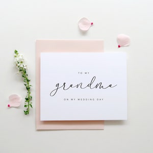 To My Grandma On My Wedding Day Card. Grandma Wedding Day Card. Grandparents Wedding Day Card. Grandmother Wedding Card. Wedding Cards. Card