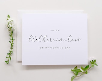 To My Brother In Law On My Wedding Day. Brother Wedding Card. Brother In Law Wedding Card. Wedding Card. Brother Card. Wedding Day Cards.