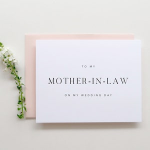 To My Mother In Law Wedding Card. To My Parents On My Wedding Day Card. Wedding Card. Mother Of The Groom. Mother Of The Bride. Card Wedding