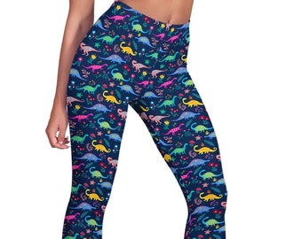 Merahans Pink Dinosaurs Pattern Womens Printed Yoga Pants High Waisted Workout Leggings Merahans Pink Dinosaurs Pattern Womens Printed Yoga Pants High Waisted Workout Leggings