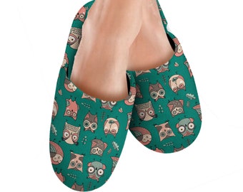 kids owl slippers