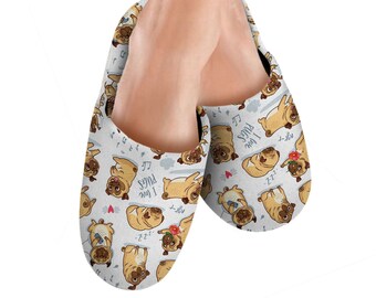 kids pug slippers