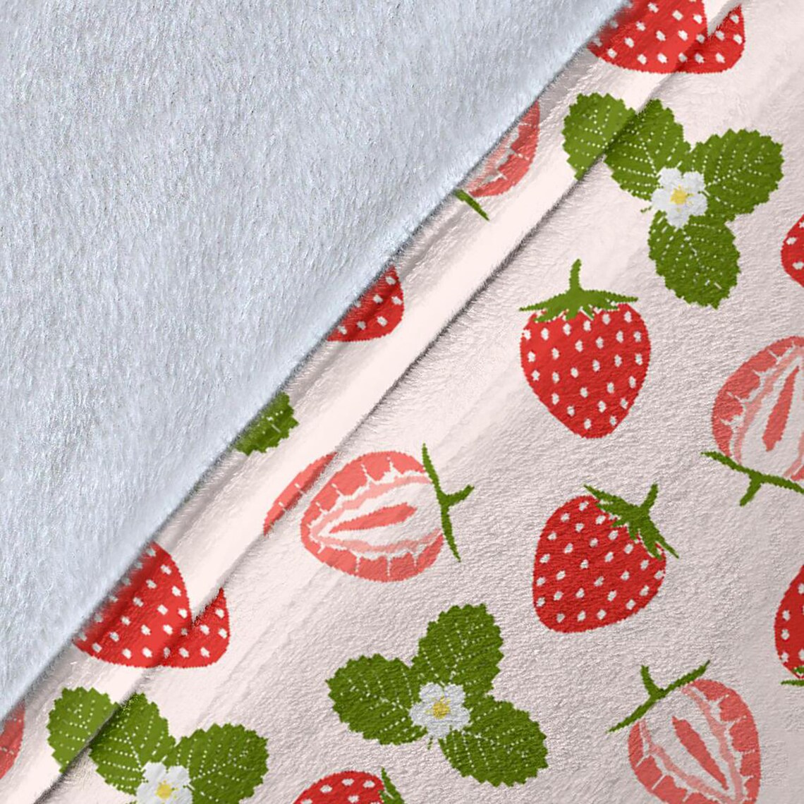 Cute Strawberry Blanket Strawberry Pattern Throw Etsy