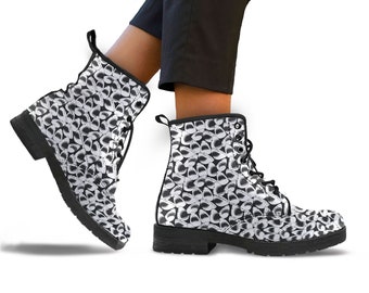 Shark Combat Boots - Shark Pattern Booties - Winter Boots - Shark Print Ankle Boots For Women / Men - Perfect Gift For Shark Lovers