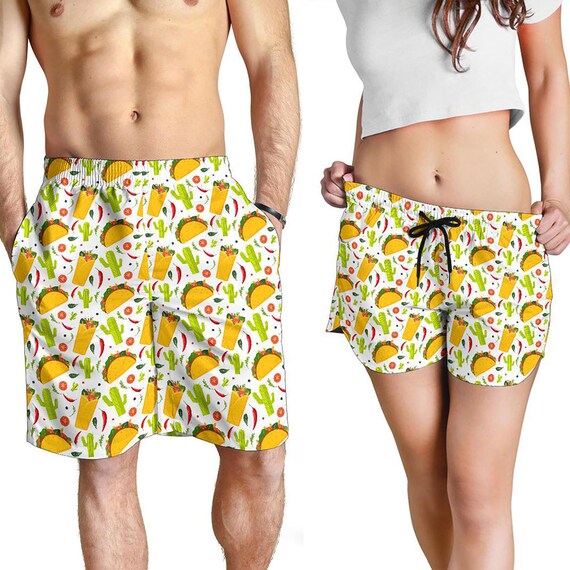 Taco Shorts Taco Pattern Swim Shorts 