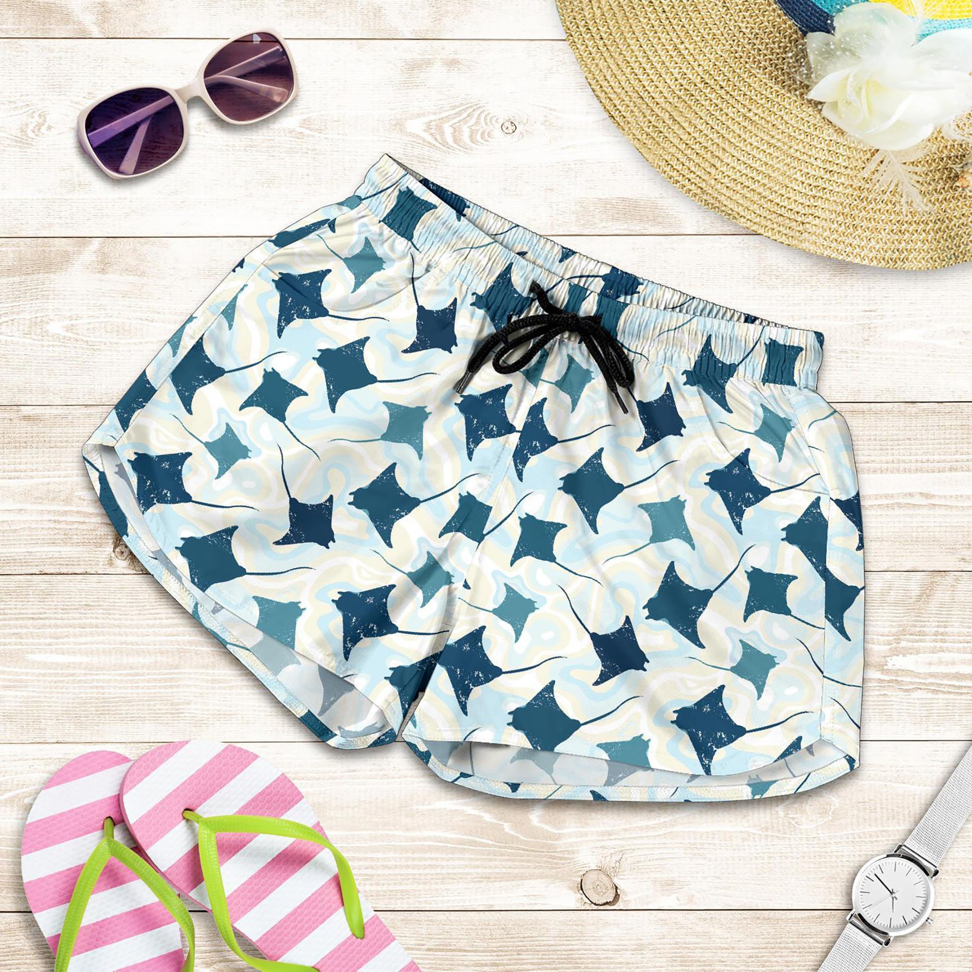 Stingray Shorts Stingray Pattern Swim Shorts for Women / Men - Etsy UK