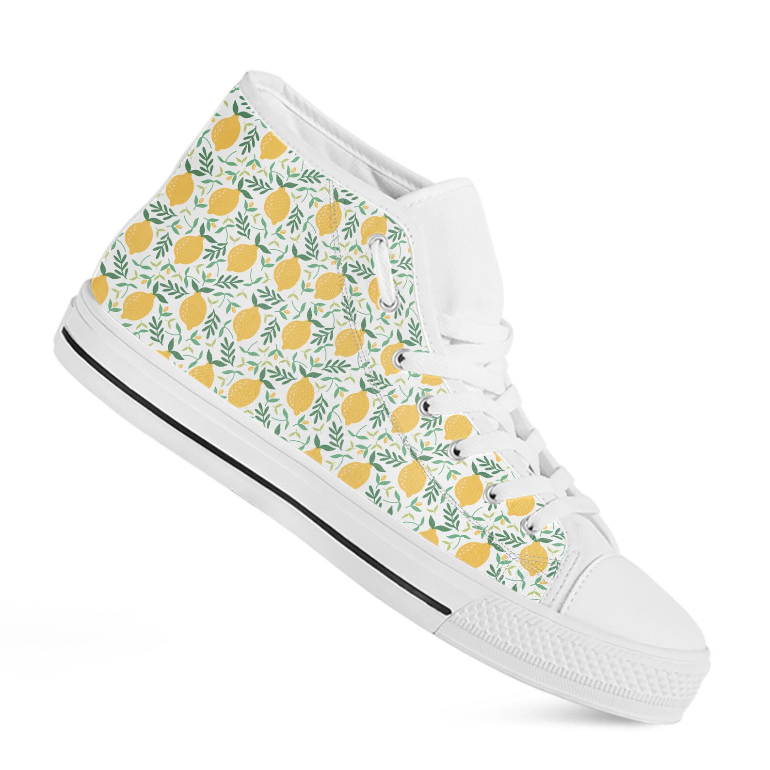 Lemon Shoes Lemon Pattern Sneakers Cute Lemon Trainers Etsy