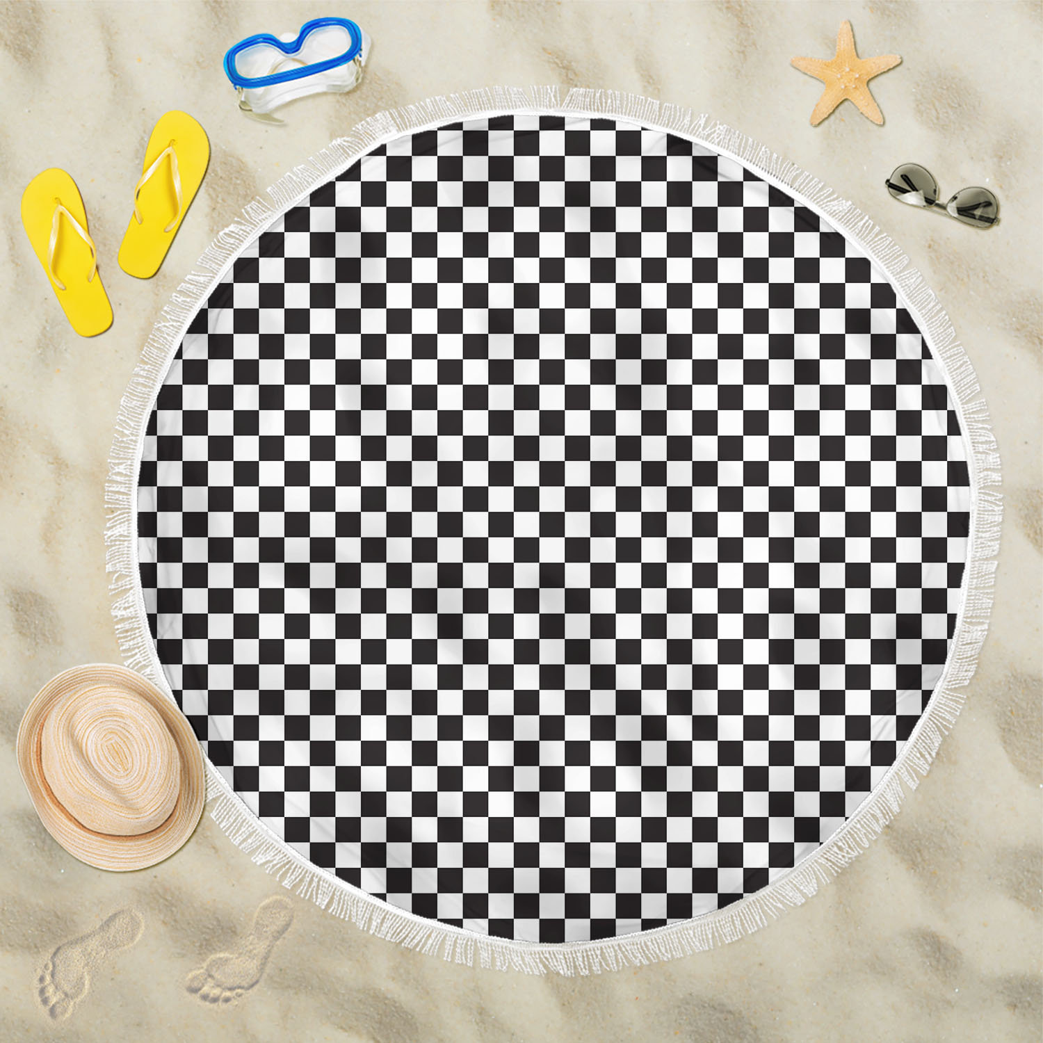 Cute Checkered Beach Towel Checkered Pattern Picnic Blanket Etsy