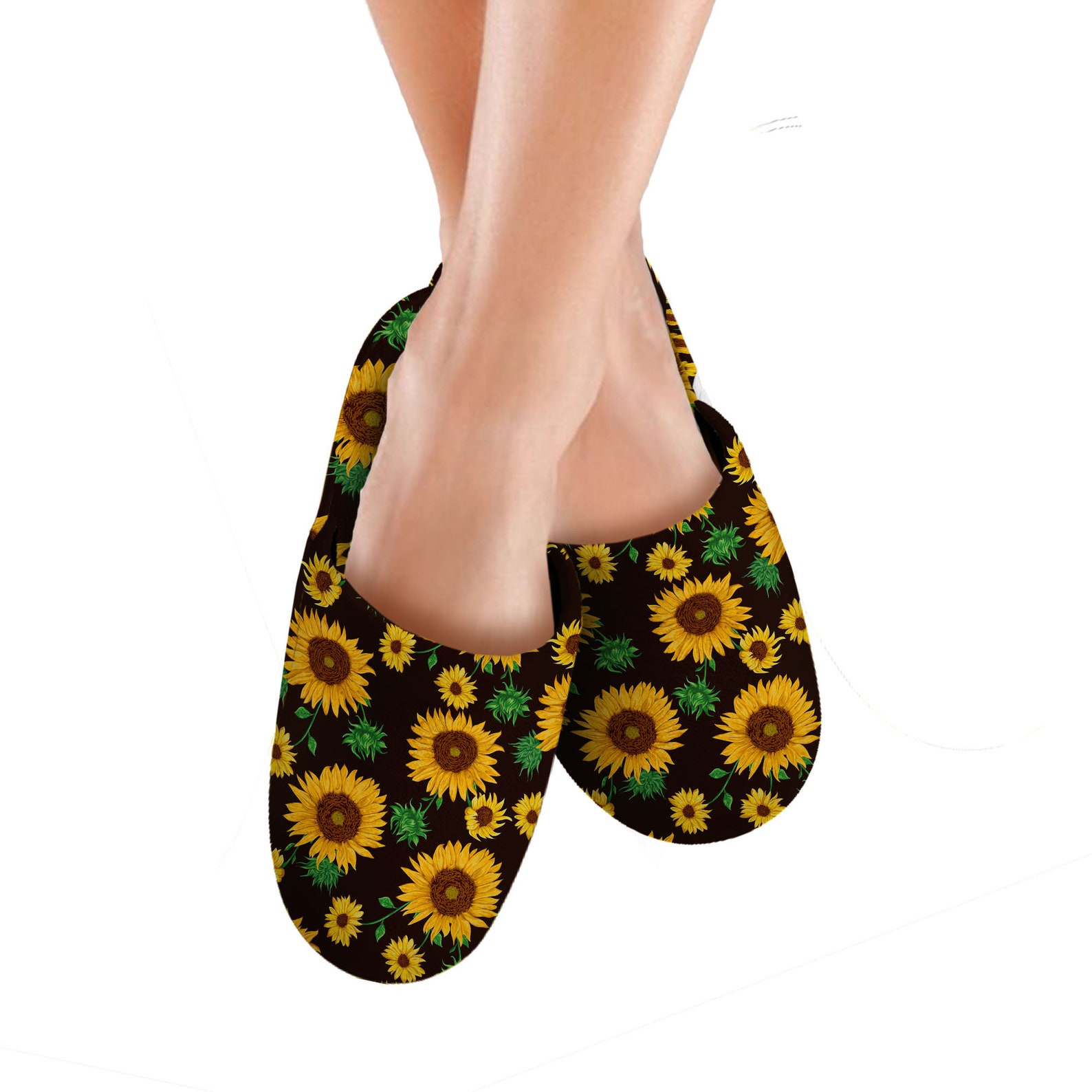 Sunflower Slippers Sunflower Pattern Slippers Cute Etsy