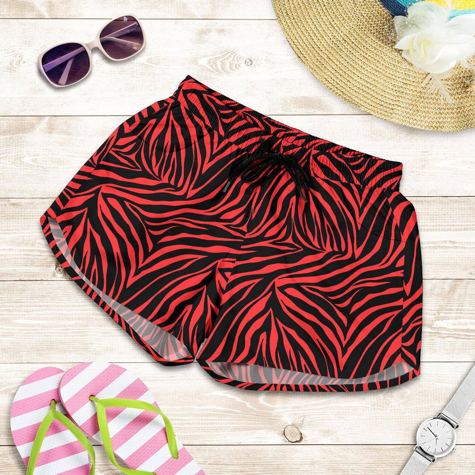 Zebra Print Shorts Zebra Pattern Swim Shorts for Women / Men Etsy