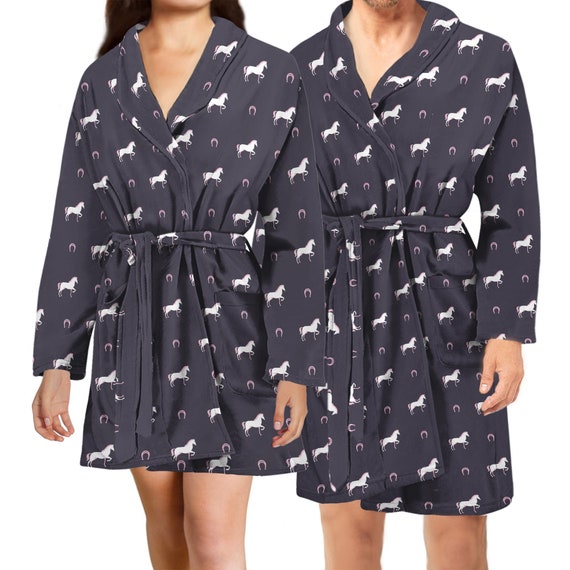 Horse Bathrobe Horse Pattern Bath Robe for Women Men Horse Print