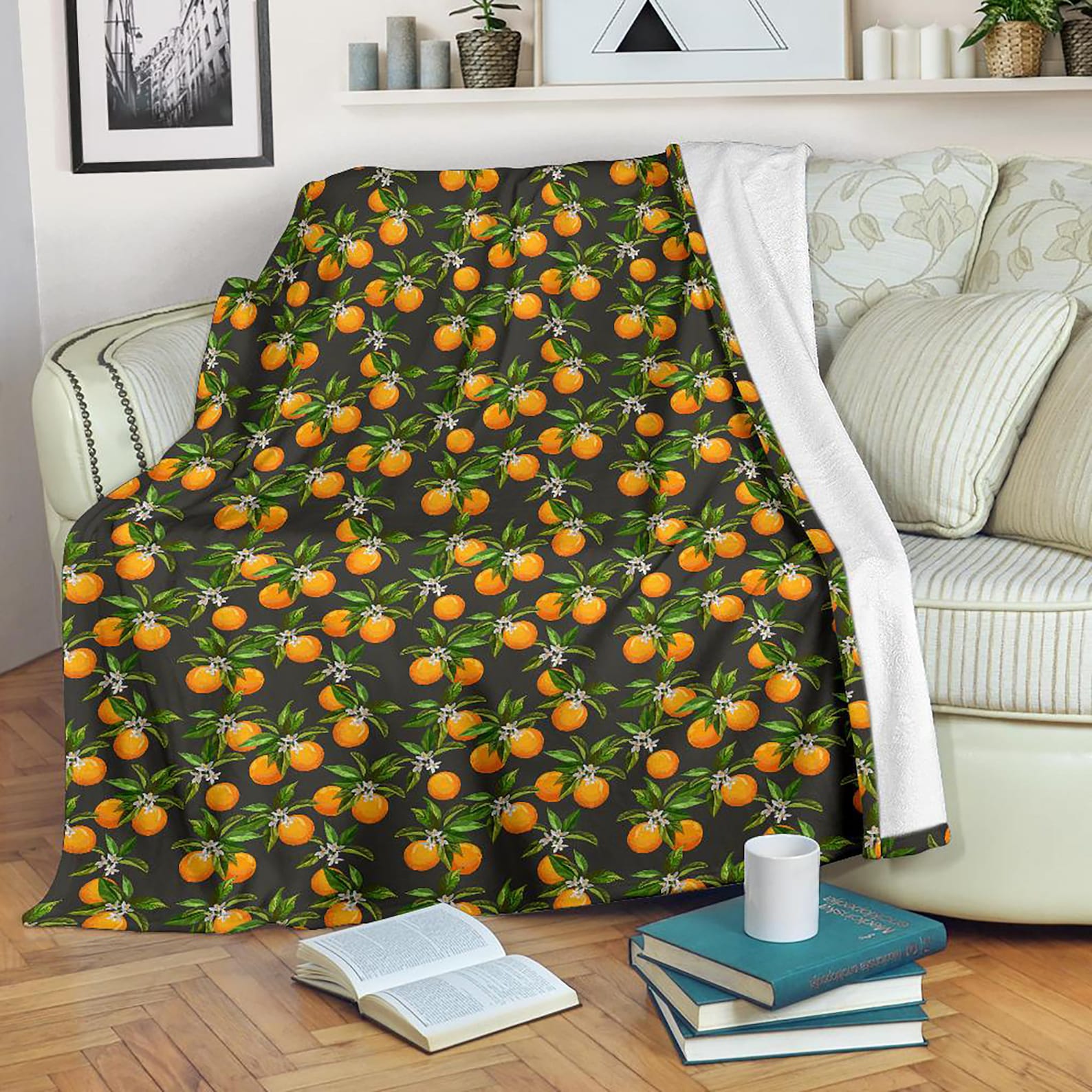 Cute Orange Blanket Orange Pattern Throw Blanket Orange Etsy