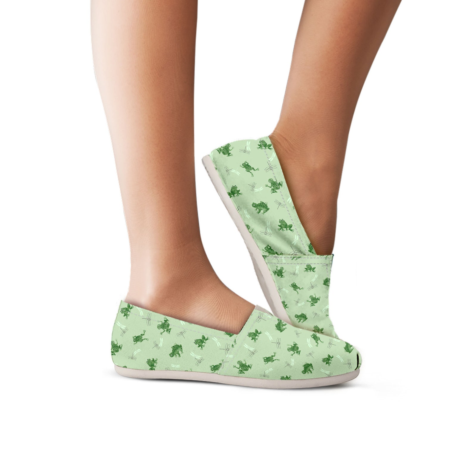 Frog Pattern Slip on Shoes for Women Frog Sneakers Frog Etsy