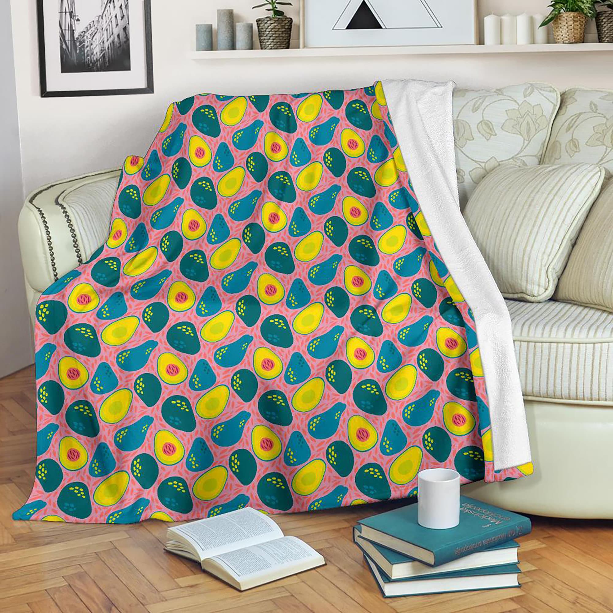 Cute Avocado Blanket Avocado Throw Blanket Avocado Fleece Etsy UK
