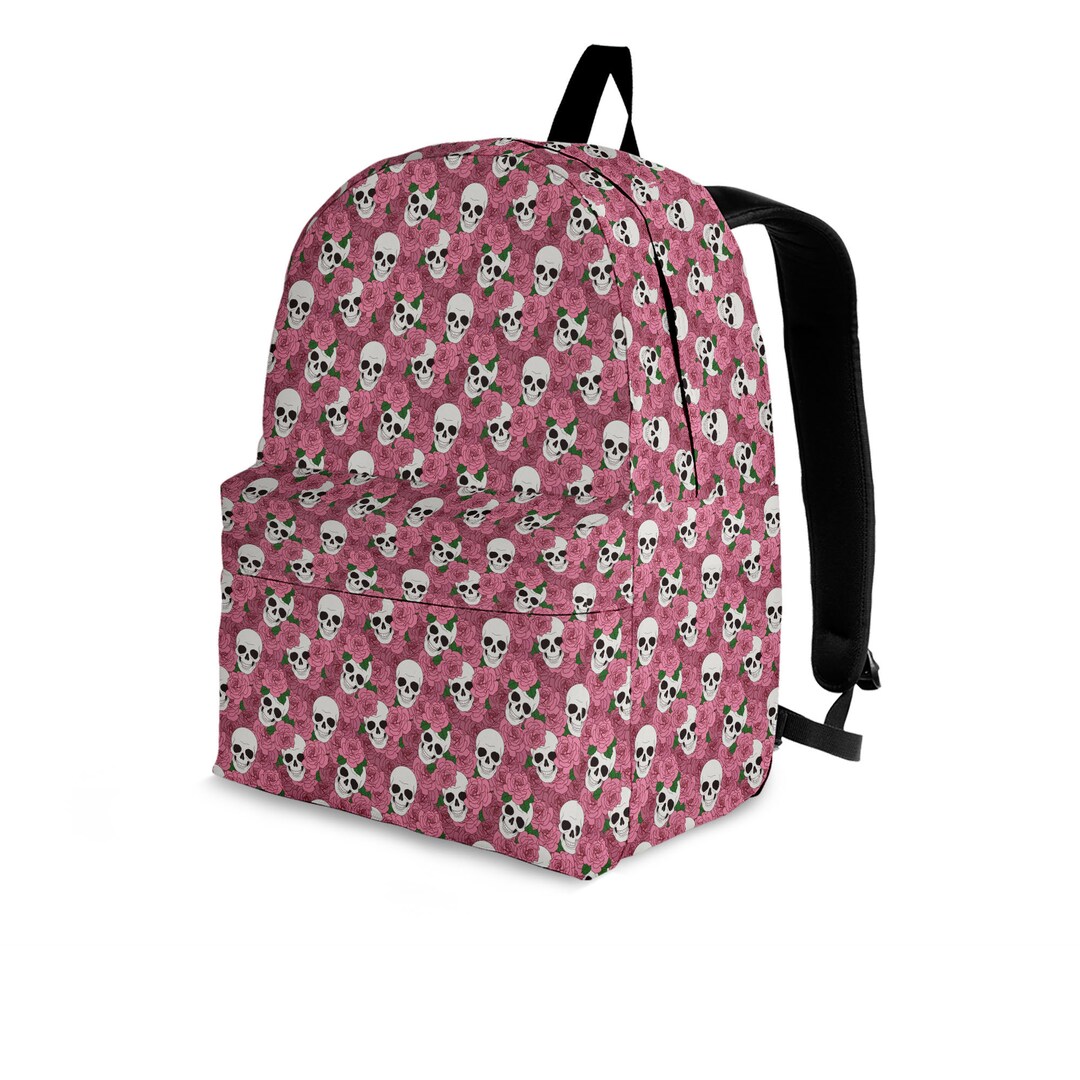 Sugar Skull Girly Skeleton Floral Pattern Print Premium Backpack main image 1