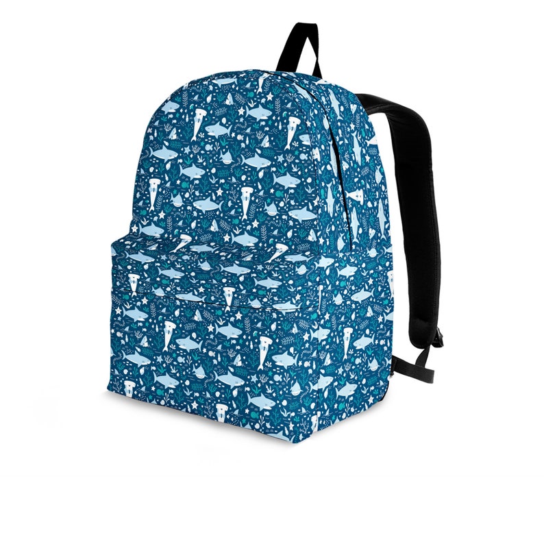 Shark Backpack For Kids and Adults Shark Printed Backpack Shark Pattern Bag Perfect Gift For Shark Lovers