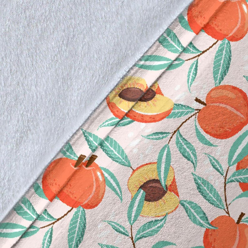 Cute Peach Blanket Peach Pattern Throw Blanket Peach Print Etsy