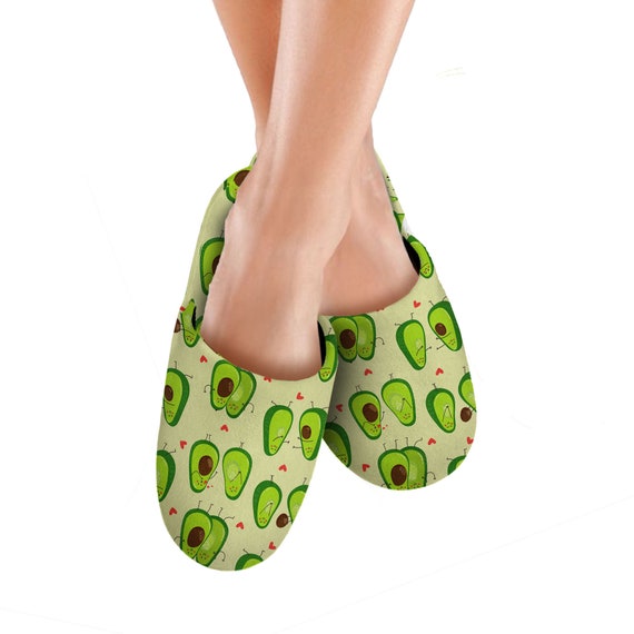 Avocado Slippers Avocado Pattern Slippers Cute Fruit Slippers for