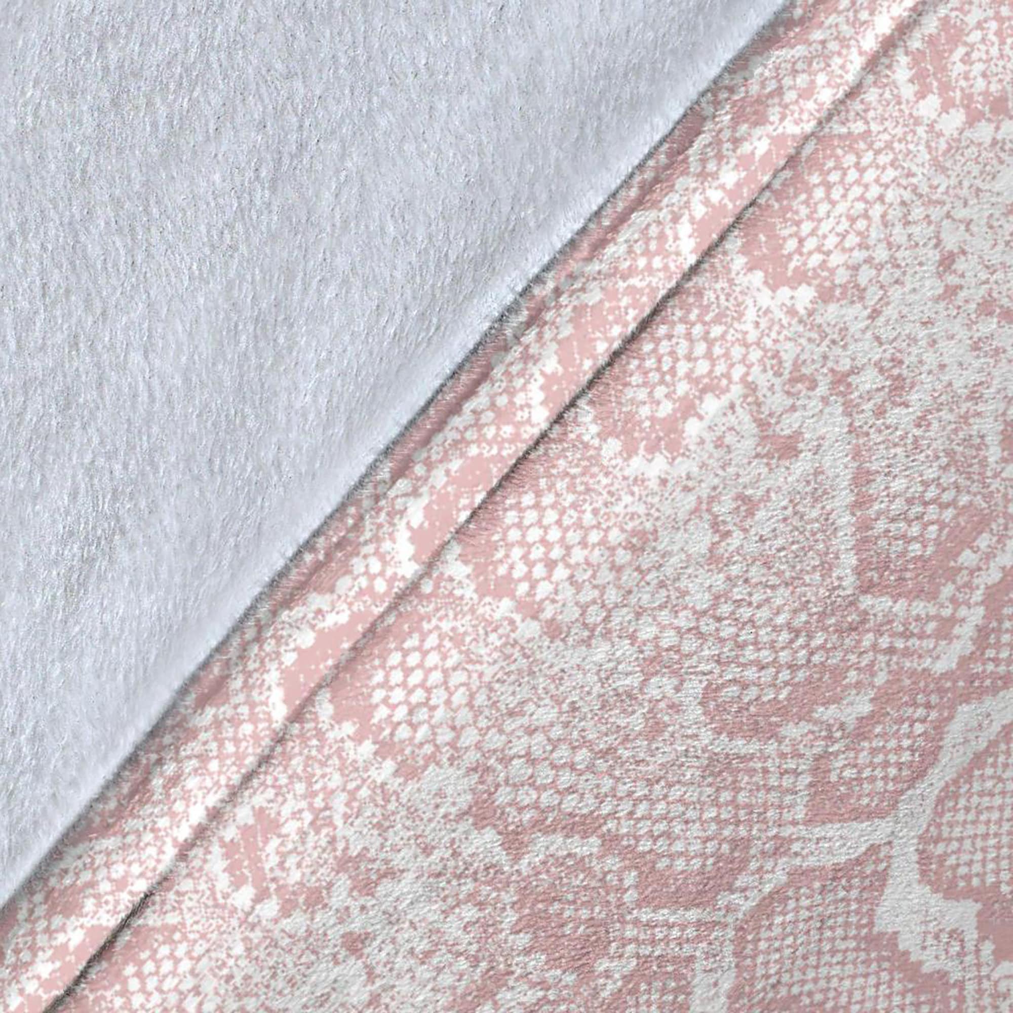 2 X Blush Pink Fleece Throws BNWT 49”x59” Snake Print 