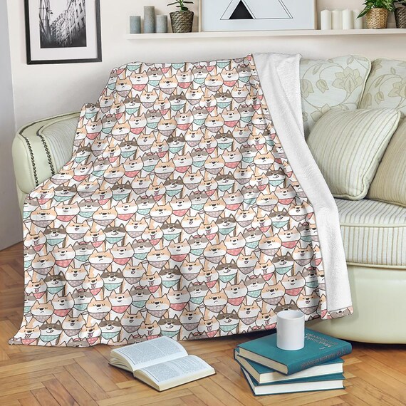 dog print fleece blanket