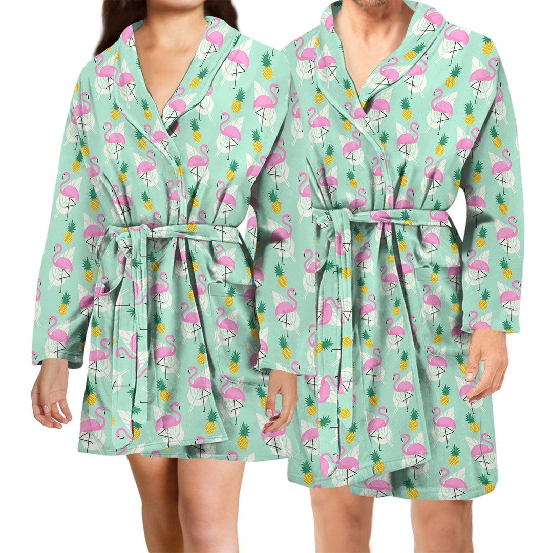 Flamingo Bathrobe Flamingo Pattern Robe for Women / Men Etsy