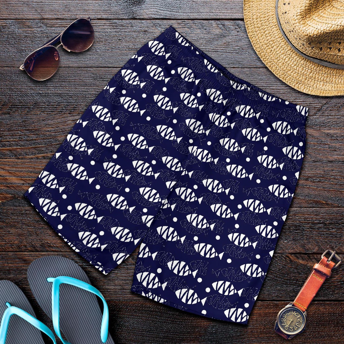 Fish Shorts Fish Pattern Swim Shorts For Women / Men Fish Etsy