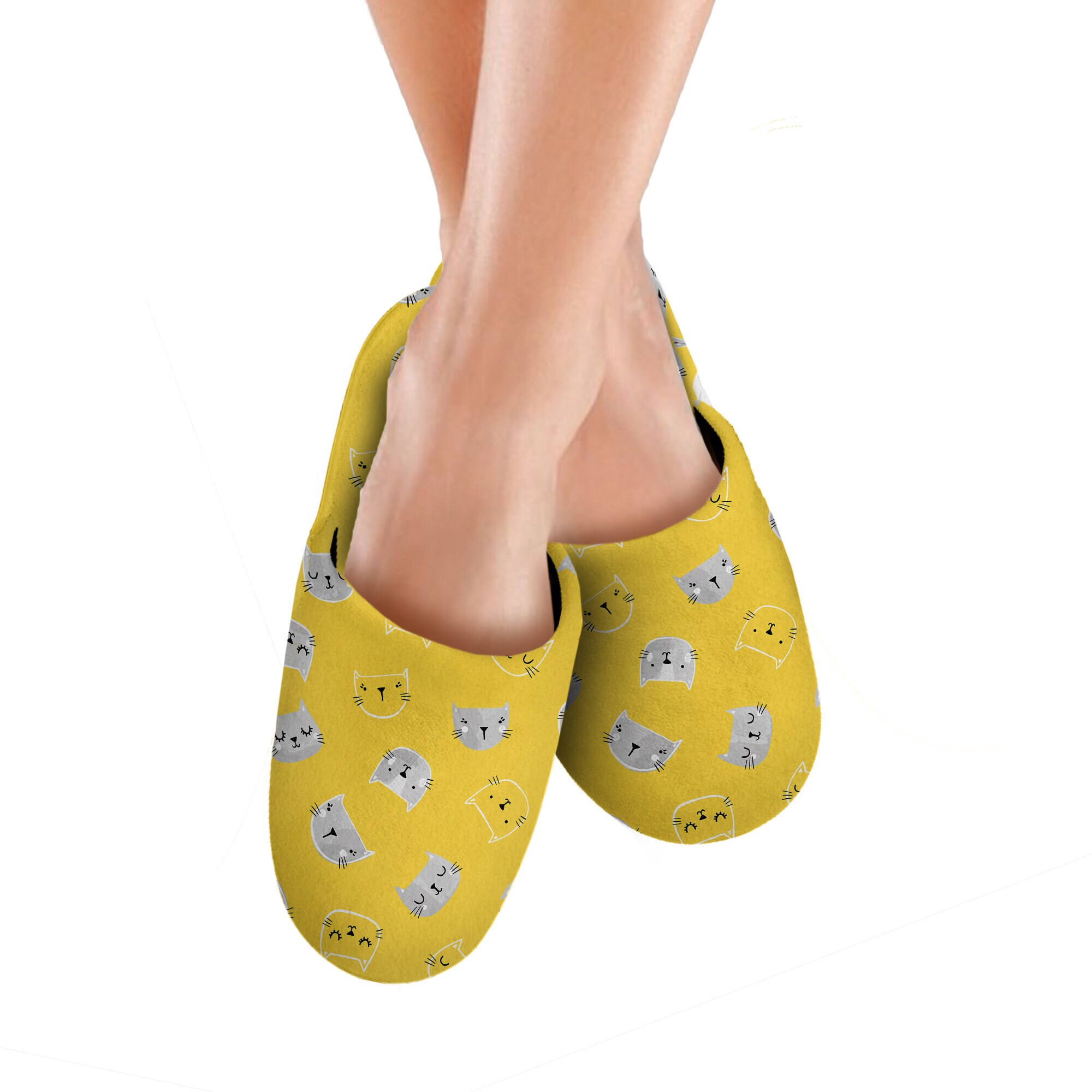 Cat Slippers Cat Pattern Slippers Cute Slippers For Women Etsy