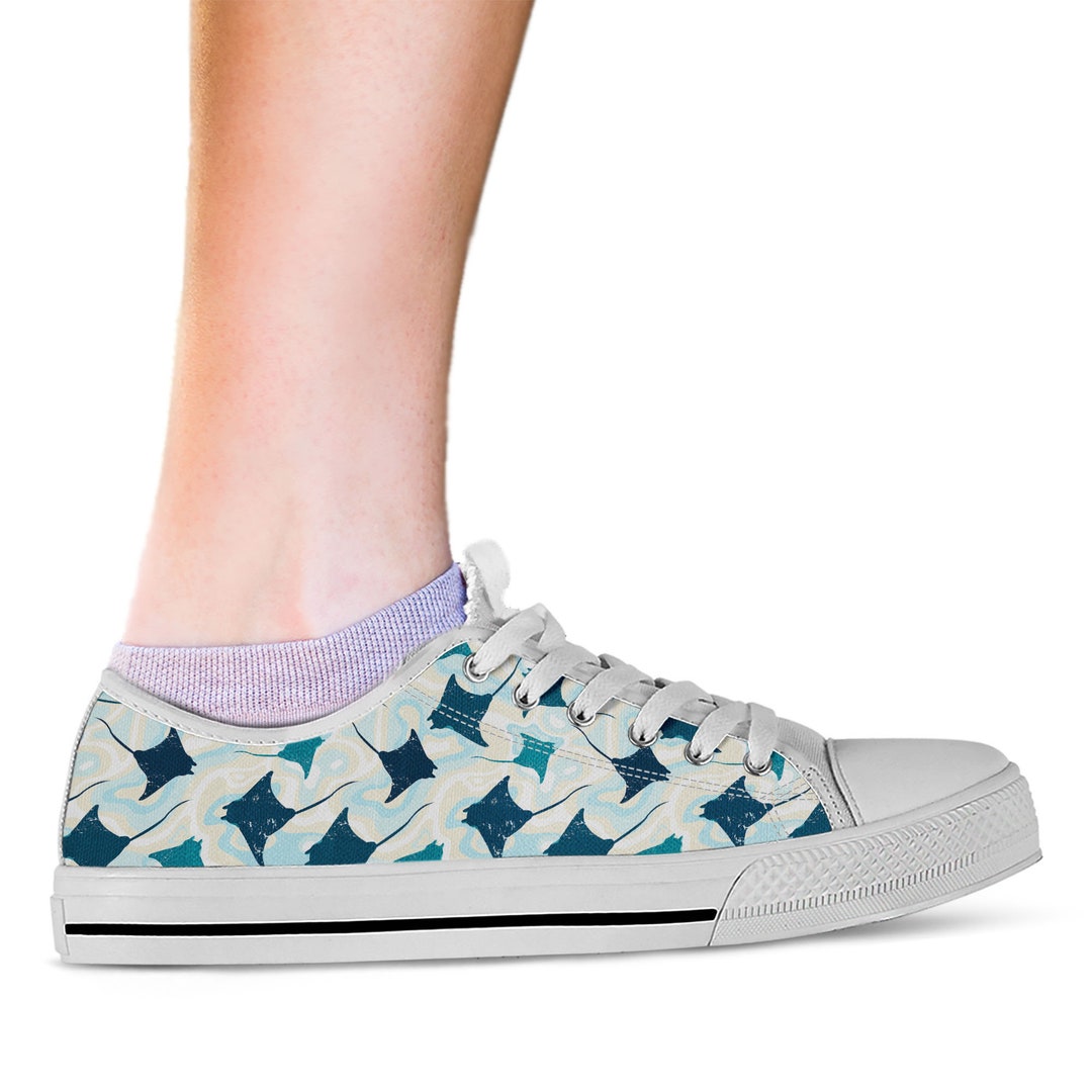 Stingray Shoes Stingray Pattern Sneakers Cute Stingray Trainers