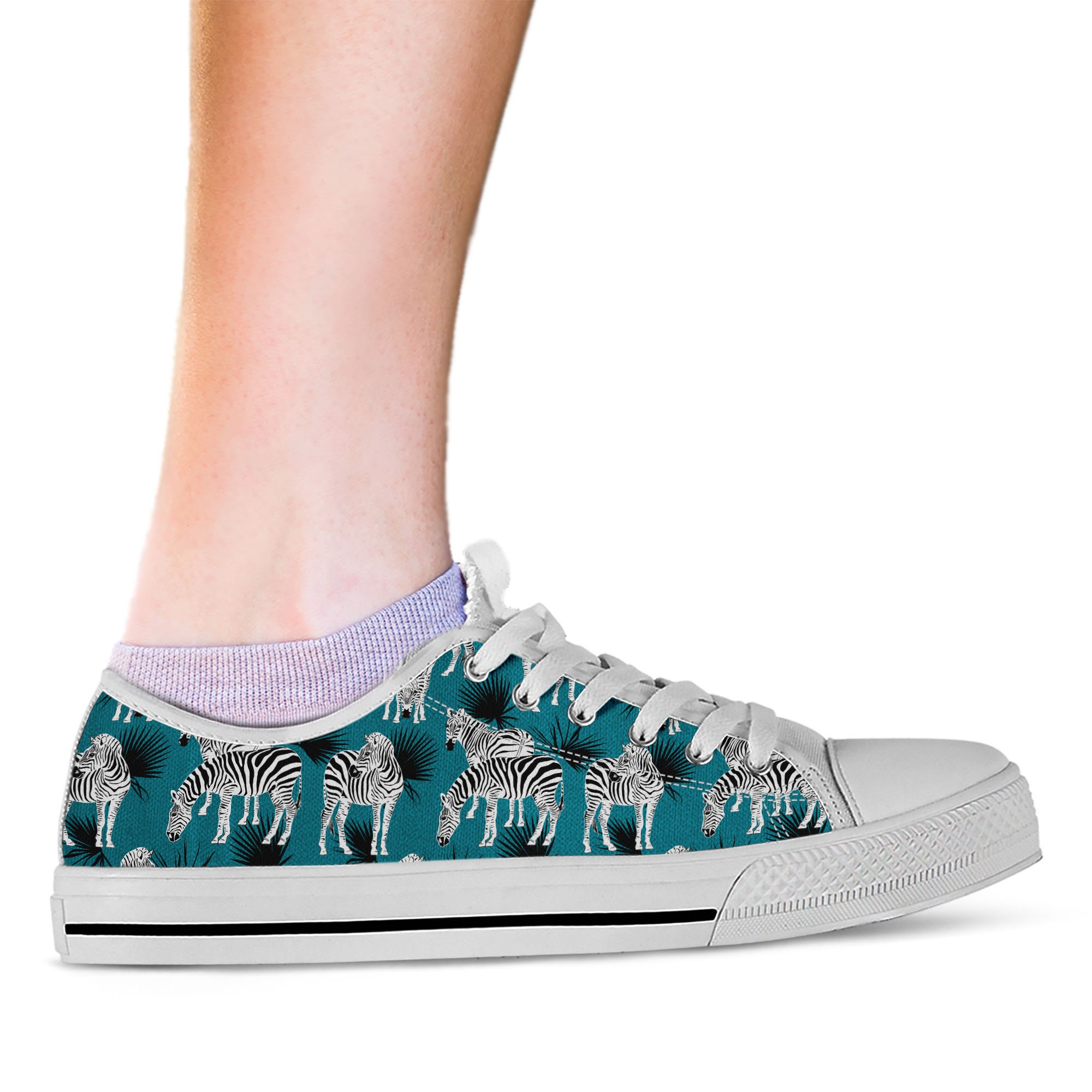 Zebra Pattern Shoes For Women Zebra Sneakers Zebra Etsy