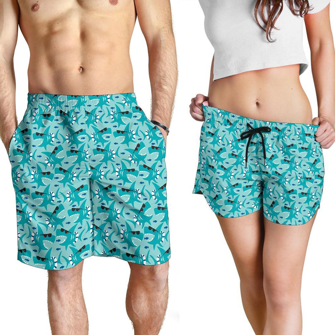 Shark Shorts Shark Pattern Swim Shorts for Women / Men - Etsy