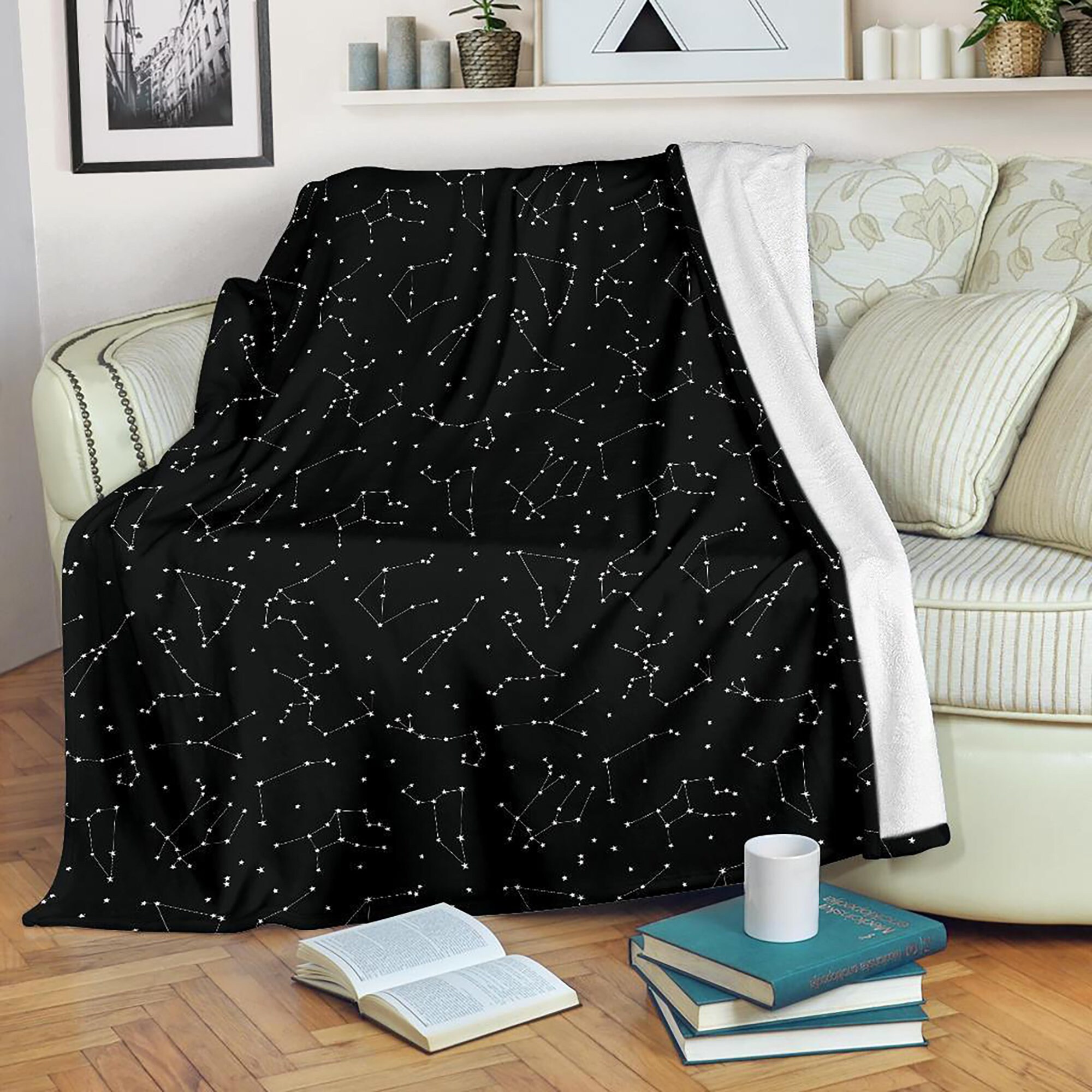 Cute Constellation Blanket Starry Sky Throw Blanket Etsy