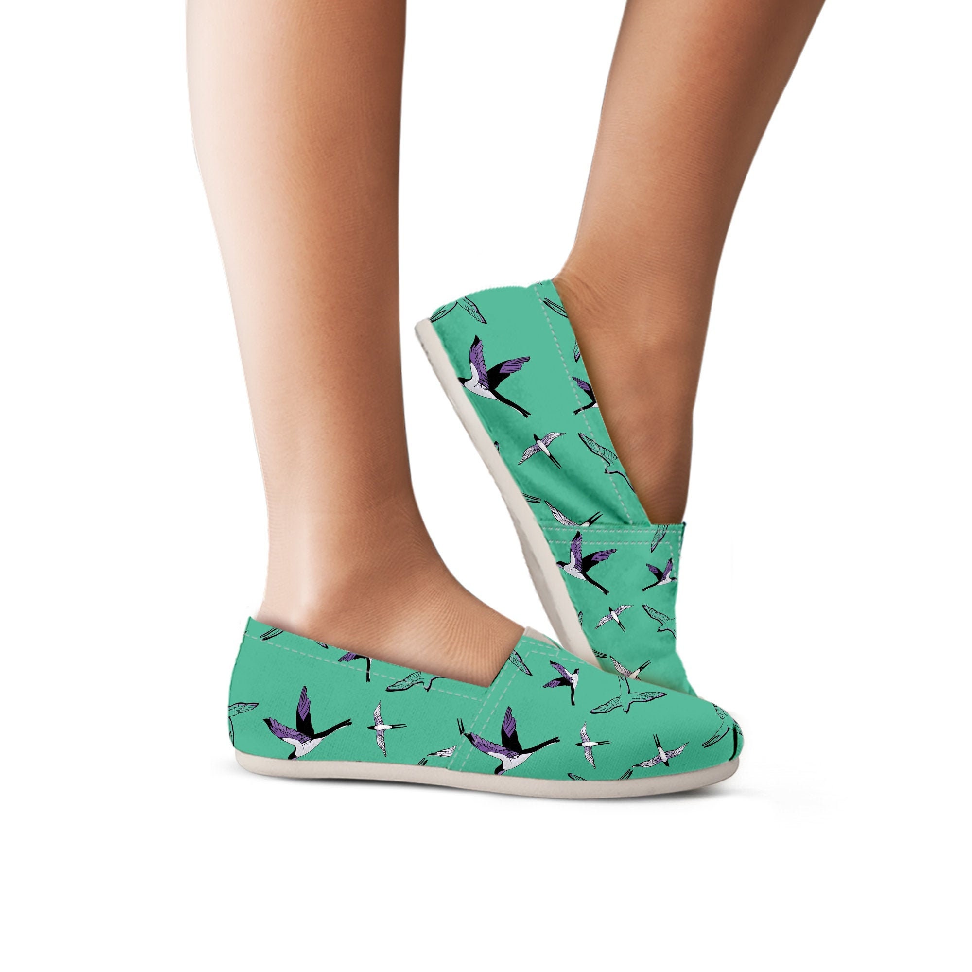 Bird Pattern Slip On Shoes For Women - Bird Sneakers - Bird Loafers - Bird Printed Canvas Shoes - Gift for Bird Lovers