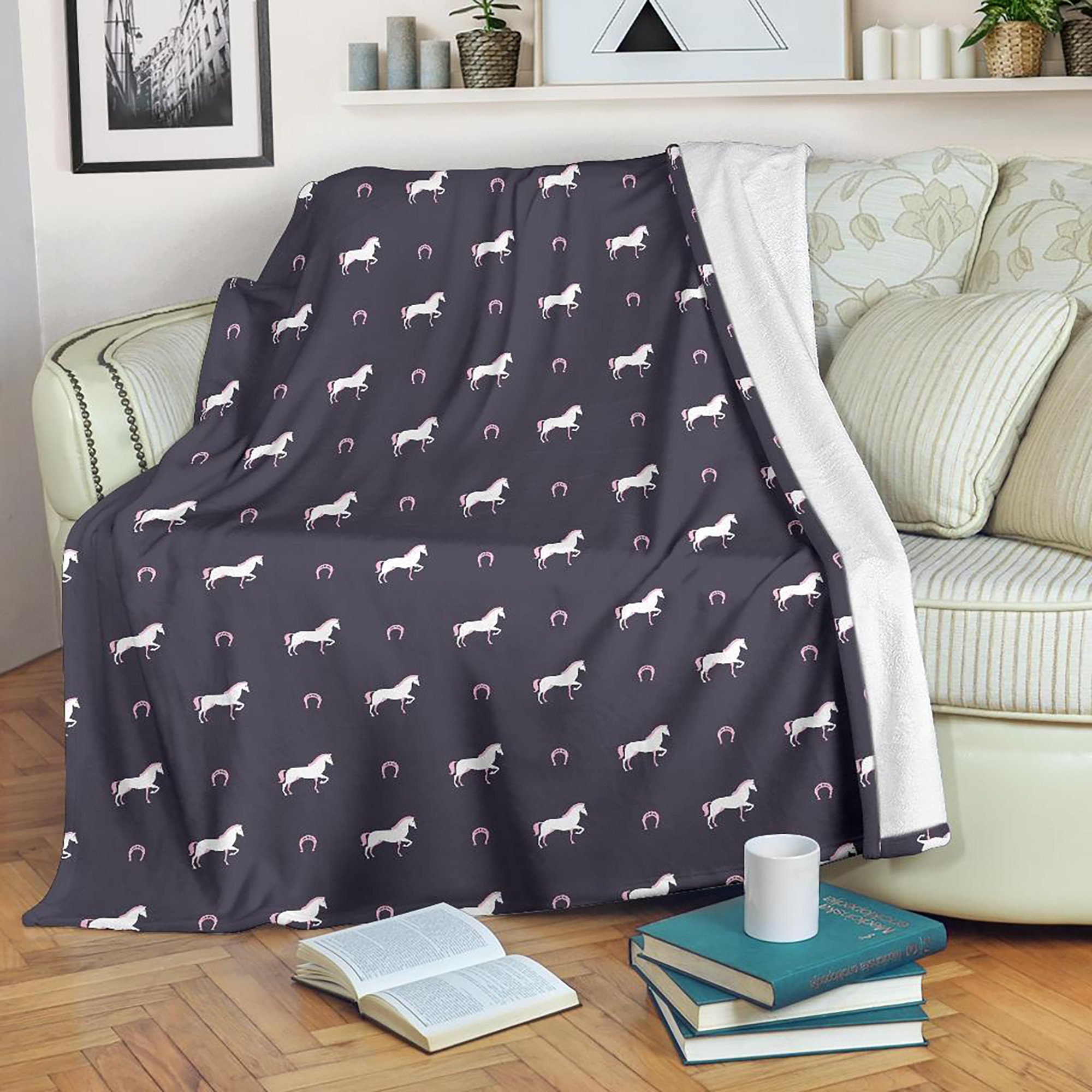 Cute Horse Blanket Horse Throw Blanket Horse Fleece Etsy Canada
